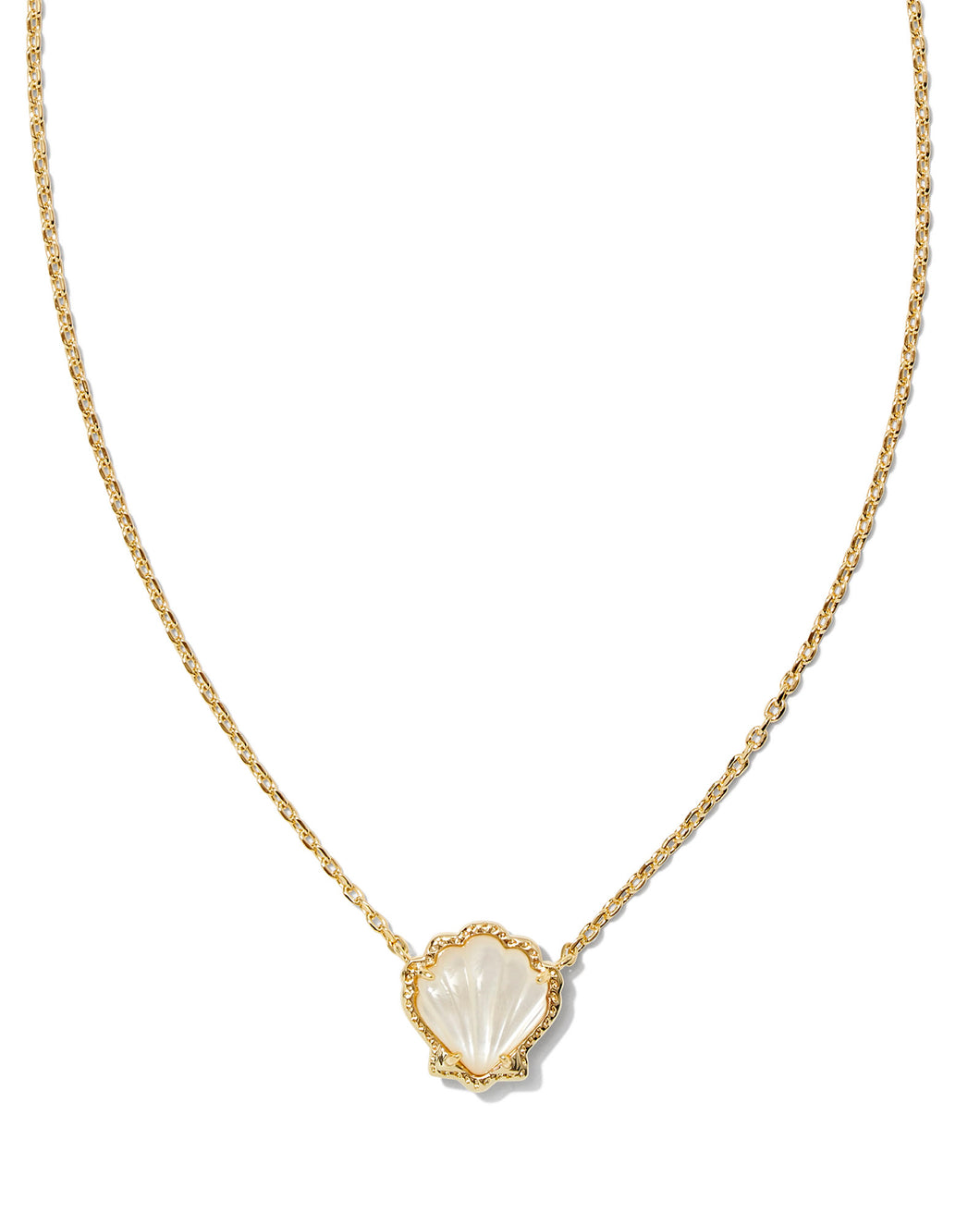 Kendra Scott Brynne Gold Shell Pendant Necklace in Ivory Mother of Pearl