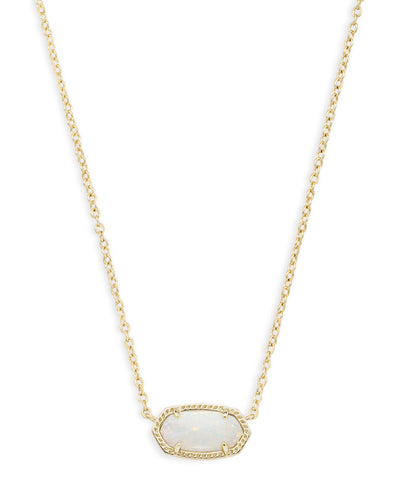 Kendra Scott Elisa Gold Short Pendant Necklace in White Opal