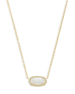 Kendra Scott Elisa Gold Short Pendant Necklace in White Opal