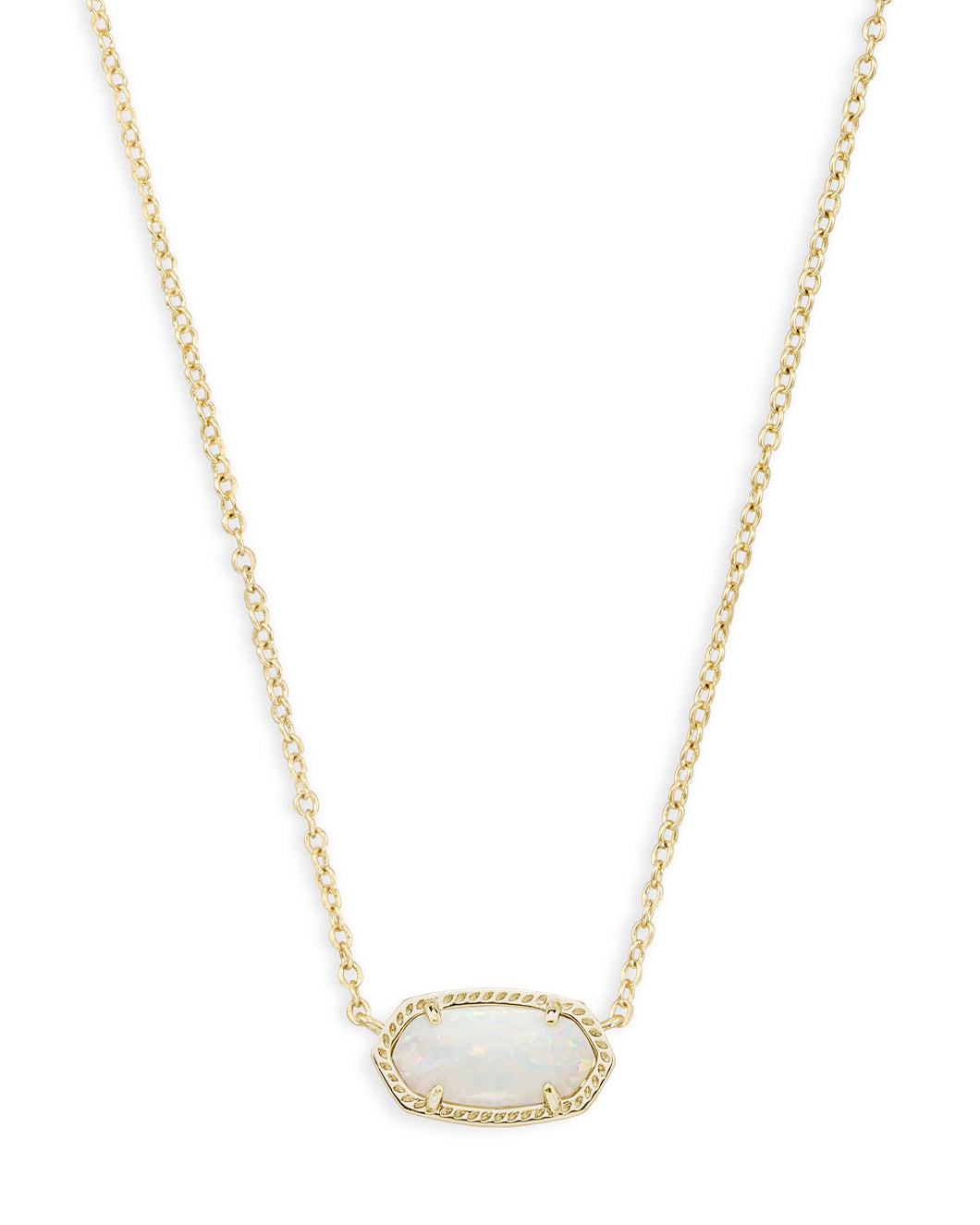 Kendra Scott Elisa Gold Short Pendant Necklace in White Opal