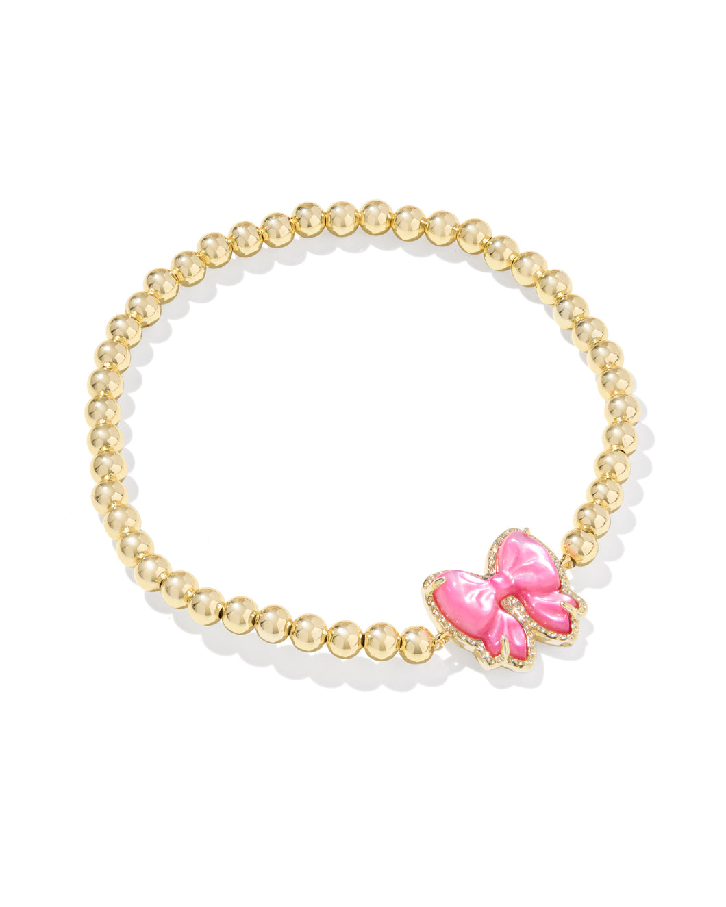Kendra Scott Haley Gold Bow Stretch Bracelet in Rose Violet Mother of Pearl