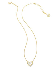 Load image into Gallery viewer, Kendra Scott Ari Heart Short Gold Pendant Necklace in Ivory Mother of Pearl