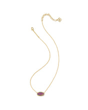 Load image into Gallery viewer, Kendra Scott Elisa Gold Pendant Necklace in Dark Lavender Kyocera Opal