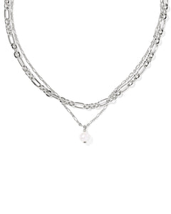 Kendra Scott Ashton Silver Multi Strand Necklace in Freshwater Cultured Pearl