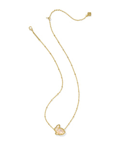 Kendra Scott Bunny Gold Short Pendant Necklace in Taupe Mother-of-Pearl