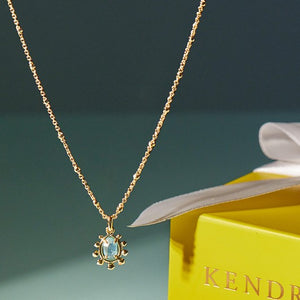 Kendra Scott Melinda Gold Pendant Necklace in Aqua Illusion