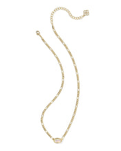 Load image into Gallery viewer, Kendra Scott Elisa Gold Figaro Chain Pendant Necklace in Iridescent Abalone