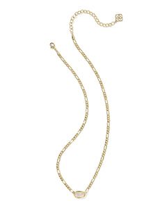 Kendra Scott Elisa Gold Figaro Chain Pendant Necklace in Iridescent Abalone