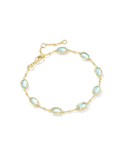 Kendra Scott Emilie Gold Chain Bracelet in Light Blue Illusion