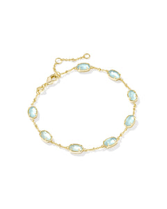 Kendra Scott Emilie Gold Chain Bracelet in Light Blue Illusion