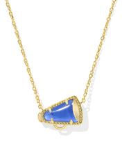 Load image into Gallery viewer, Kendra Scott Cheer Gold Short Pendant Necklace in Cobalt Illusion