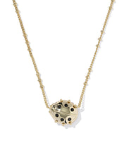 Load image into Gallery viewer, Kendra Scott Ladybug Gold Short Pendant Necklace in Red Vermillion Magnesite