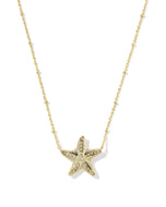 Kendra Scott Parker Starfish Gold Short Pendant Necklace in Natural Mother of Pearl