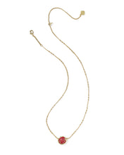 Load image into Gallery viewer, Kendra Scott Ladybug Gold Short Pendant Necklace in Red Vermillion Magnesite
