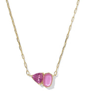 Load image into Gallery viewer, Kendra Scott Tatum Gold Short Pendant Necklace in Azalea Pink Mix