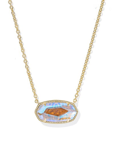 Kendra Scott Elisa Statement Short Pendant Necklace - Gold - Dichroic Glass