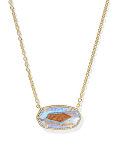 Kendra Scott Elisa Statement Short Pendant Necklace - Gold - Dichroic Glass