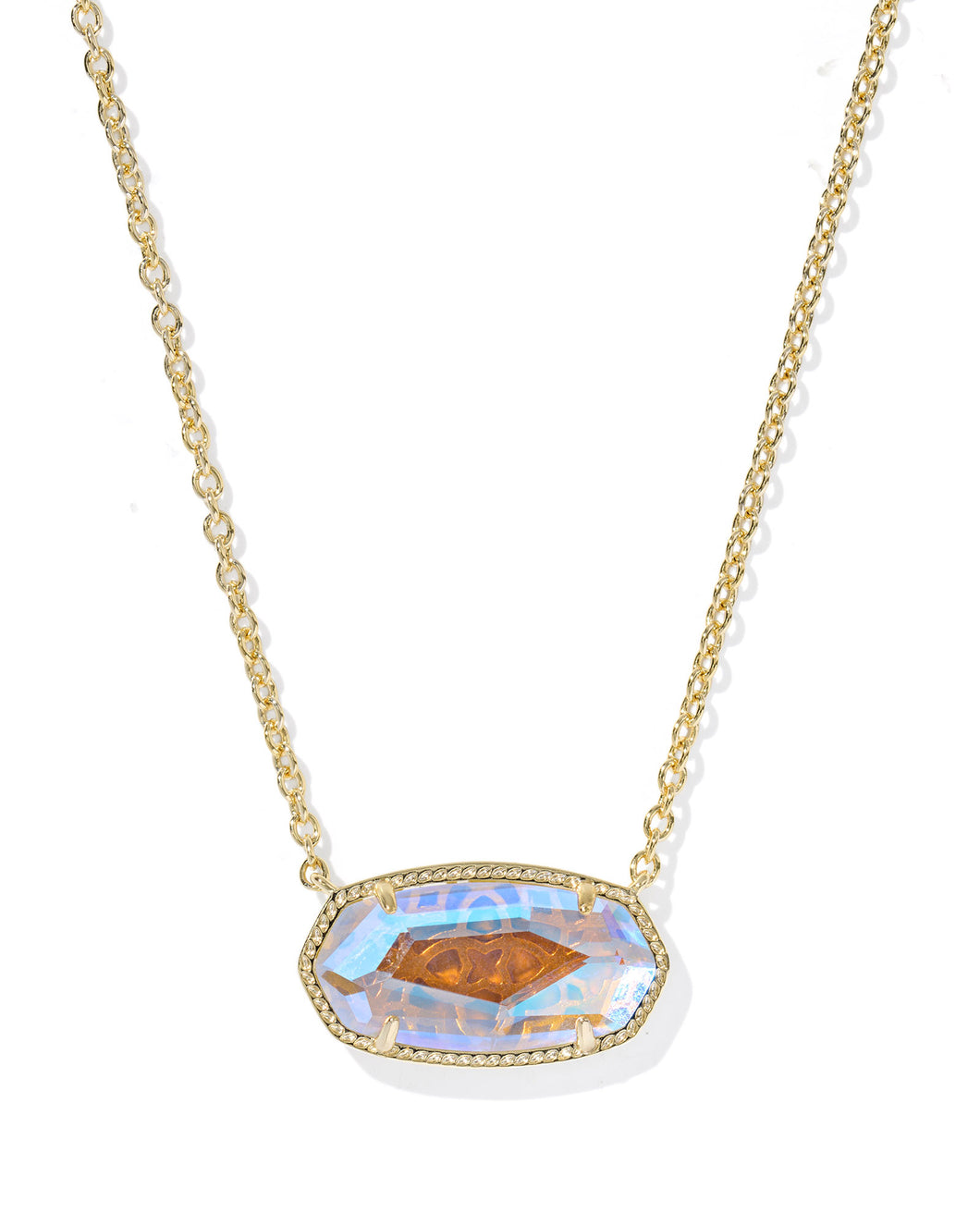 Kendra Scott Elisa Statement Short Pendant Necklace - Gold - Dichroic Glass