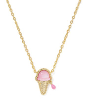 Load image into Gallery viewer, Kendra Scott Ice Cream Gold Short Pendant Necklace in Pastel Pink Mother of Pearl