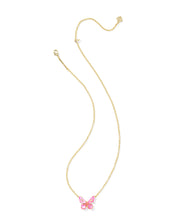 Load image into Gallery viewer, Kendra Scott Bianca Butterfly Gold Short Pendant Necklace in Pink Mix