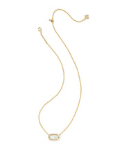 Load image into Gallery viewer, Kendra Scott Elisa Bezel Gold Short Pendant Necklace in Ivory Mother of Pearl