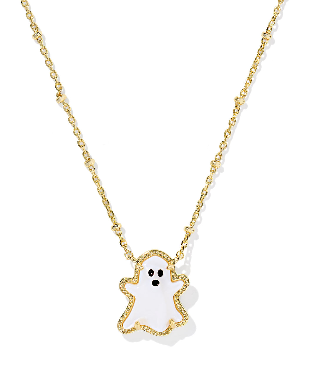 Kendra Scott Ghost Gold Short Pendant Necklace in White Mother of Pearl
