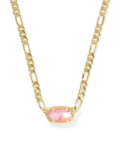 Load image into Gallery viewer, Kendra Scott Elisa Gold Figaro Chain Pendant Necklace in Pink Iridescent Mother of Pearl