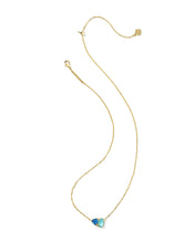 Load image into Gallery viewer, Kendra Scott Tatum Gold Short Pendant Necklace in Light Blue Mix