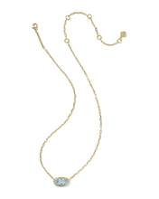 Load image into Gallery viewer, Kendra Scott Elisa Luxe Gold Short Pendant Necklace in Light Blue