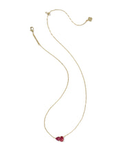 Load image into Gallery viewer, Kendra Scott Tatum Gold Short Pendant Necklace in Burgundy Mix