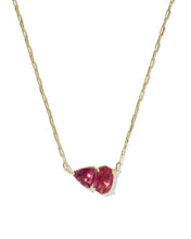 Load image into Gallery viewer, Kendra Scott Tatum Gold Short Pendant Necklace in Burgundy Mix