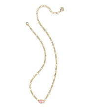 Load image into Gallery viewer, Kendra Scott Elisa Gold Figaro Chain Pendant Necklace in Pink Iridescent Mother of Pearl