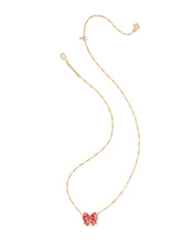 Load image into Gallery viewer, Kendra Scott Haley Gold Bow Short Pendant Necklace in Scarlet Red Mother of Pearl