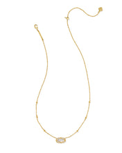 Load image into Gallery viewer, Kendra Scott Elisa Lattice Frame Gold Short Pendant Necklace in Ivory Mother of Pearl