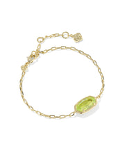 Load image into Gallery viewer, Kendra Scott Elaina Luxe Gold Chain Bracelet in Light Green