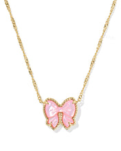 Load image into Gallery viewer, Kendra Scott Haley Gold Bow Short Pendant Necklace in Blush Ivory Mother of Pearl