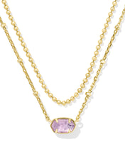Load image into Gallery viewer, Kendra Scott Emilie Gold Multi Strand Necklace in Purple Amethyst