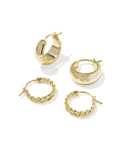 Load image into Gallery viewer, Kendra Scott Gabriella Gabriella Set of 2 Huggie Earrings in Gold