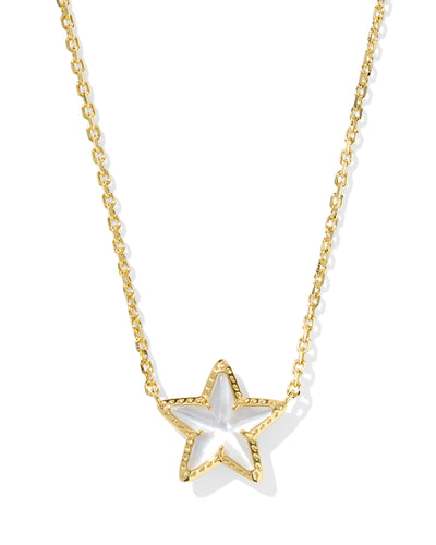 Kendra Scott Cassidy Gold Short Pendant Necklace in Ivory Mother of Pearl