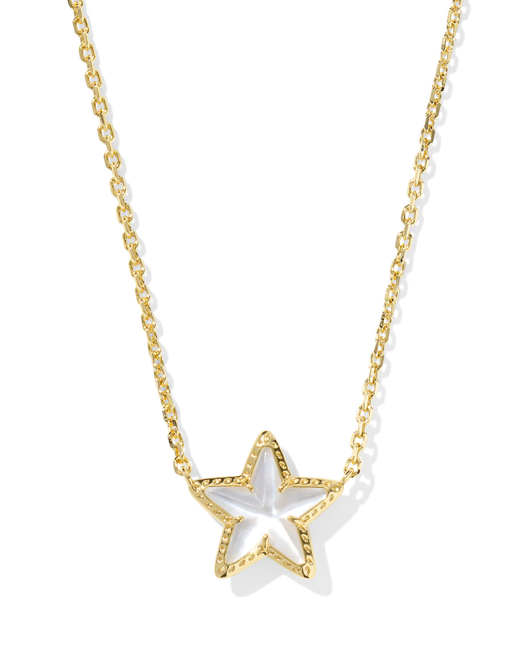 Kendra Scott Cassidy Gold Short Pendant Necklace in Ivory Mother of Pearl