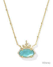 Load image into Gallery viewer, Kendra Scott Disney Elisa Princess Gold Short Pendant Necklace in London Blue Illusion