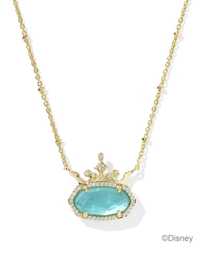 Kendra Scott Disney Elisa Princess Gold Short Pendant Necklace in London Blue Illusion