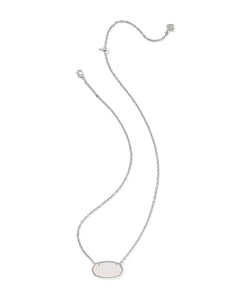 Kendra Scott Elisa Statement Short Pendant Necklace - Iridescent Drusy - Silver