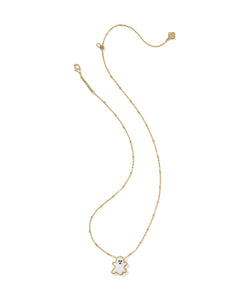 Kendra Scott Ghost Gold Short Pendant Necklace in White Mother of Pearl