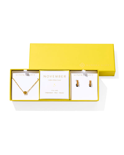 Kendra Scott Cailin Birthstone Gift Set in Golden Yellow