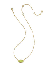 Load image into Gallery viewer, Kendra Scott Elisa Luxe Gold Short Pendant Necklace in Light Green