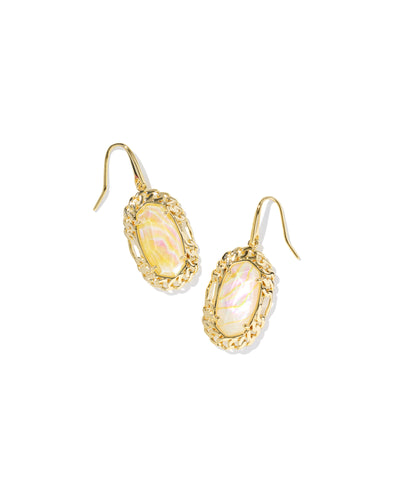 Kendra Scott Dani Gold Figaro Frame Drop Earrings in Iridescent Abalone