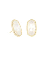 Kendra Scott Ellie Gold Stud Earrings in Ivory Mother of Pearl