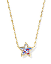 Load image into Gallery viewer, Kendra Scott Cassidy Gold Short Pendant Necklace in Red White Blue Star Illusion