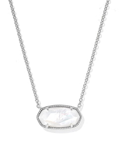 Kendra Scott Elisa Statement Short Pendant Necklace - Ivory Mother of Pearl - Silver